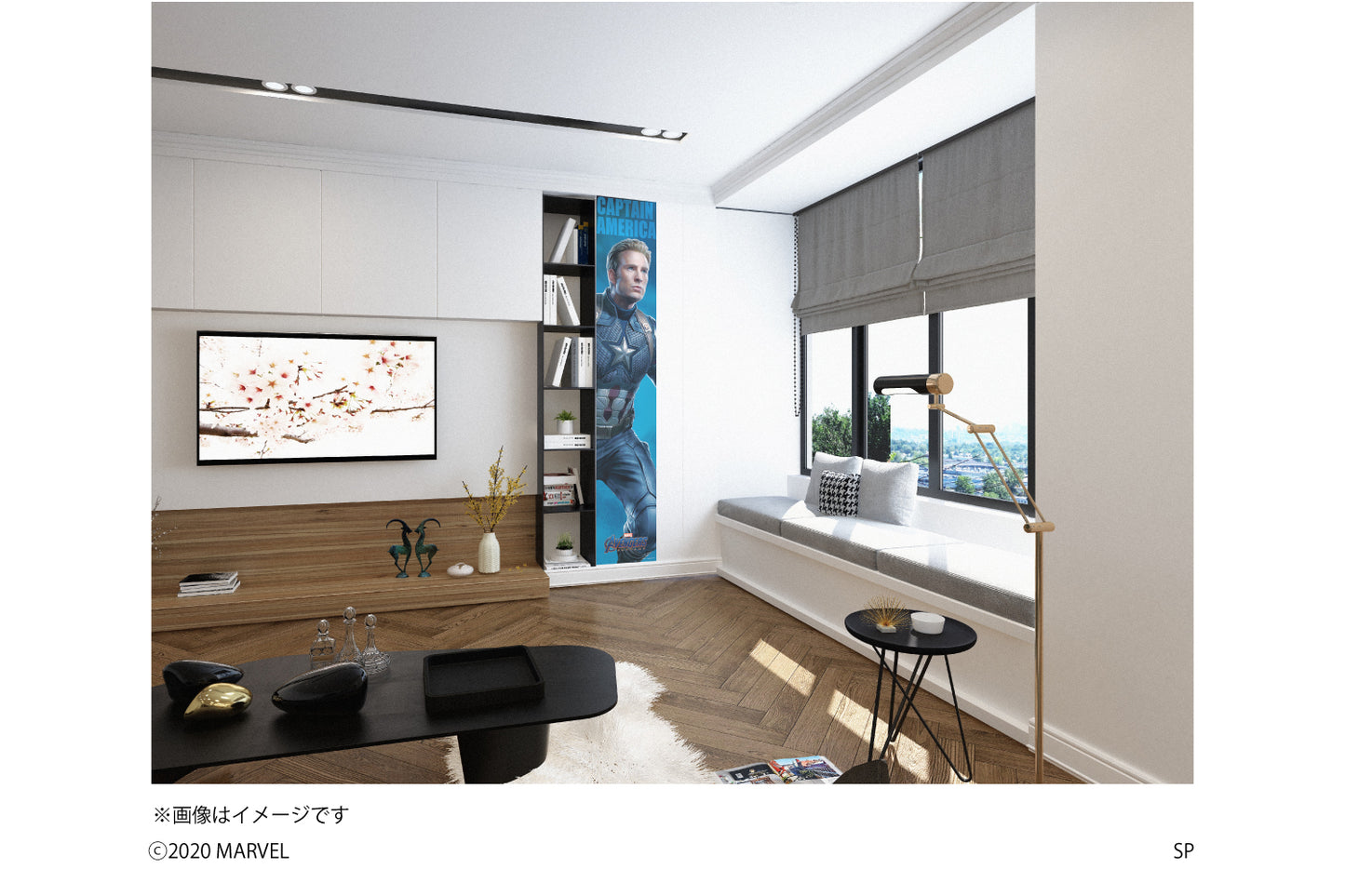 キャプテンアメリカのウォールステッカー。日本製壁紙。