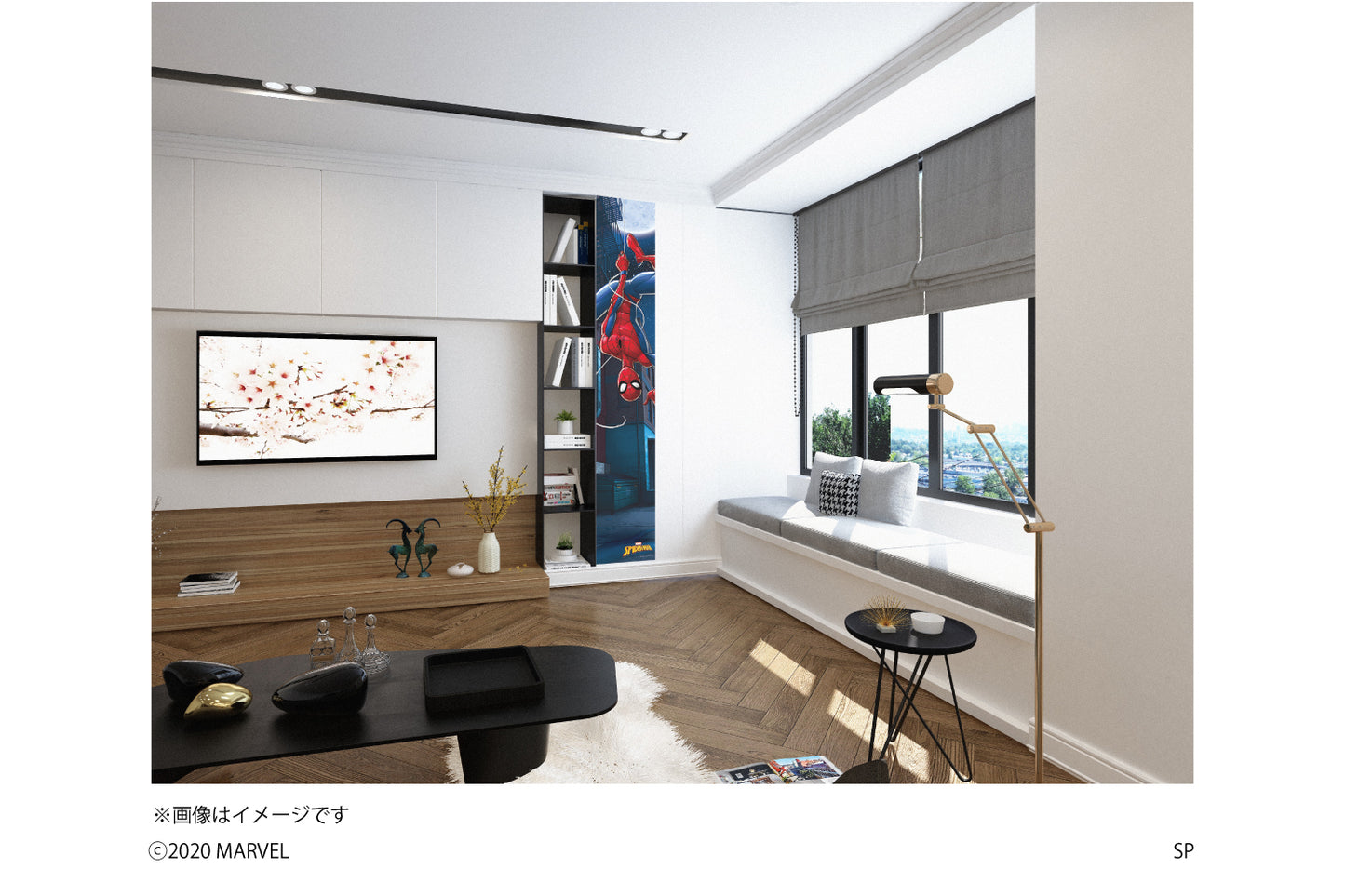 スパイダーマンの日本製ウォールステッカー。おしゃれな壁紙。